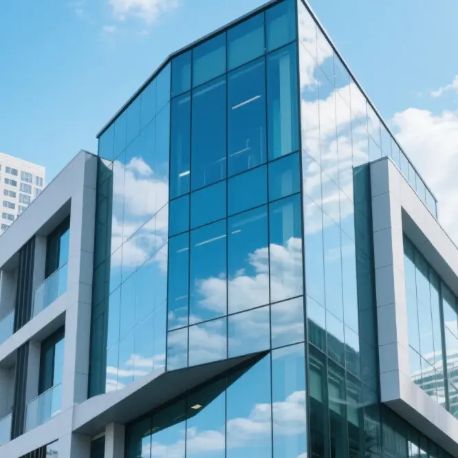 Grūdintas stiklas užuolaidų sienoms